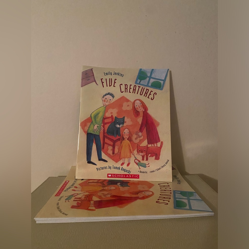 5 copies of five creatures picture book